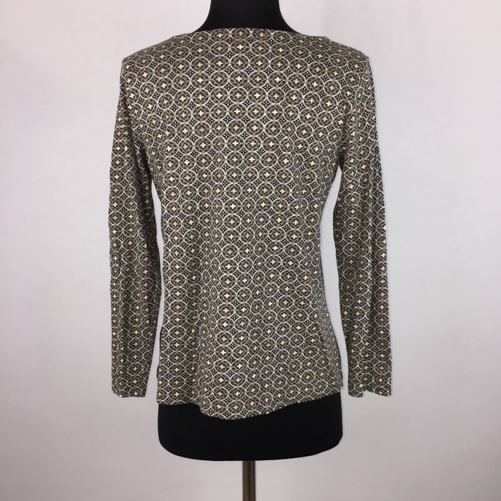 J. Jill XS Blouse Chest Accent Geo Abstract Cotton - Picture 5 of 8